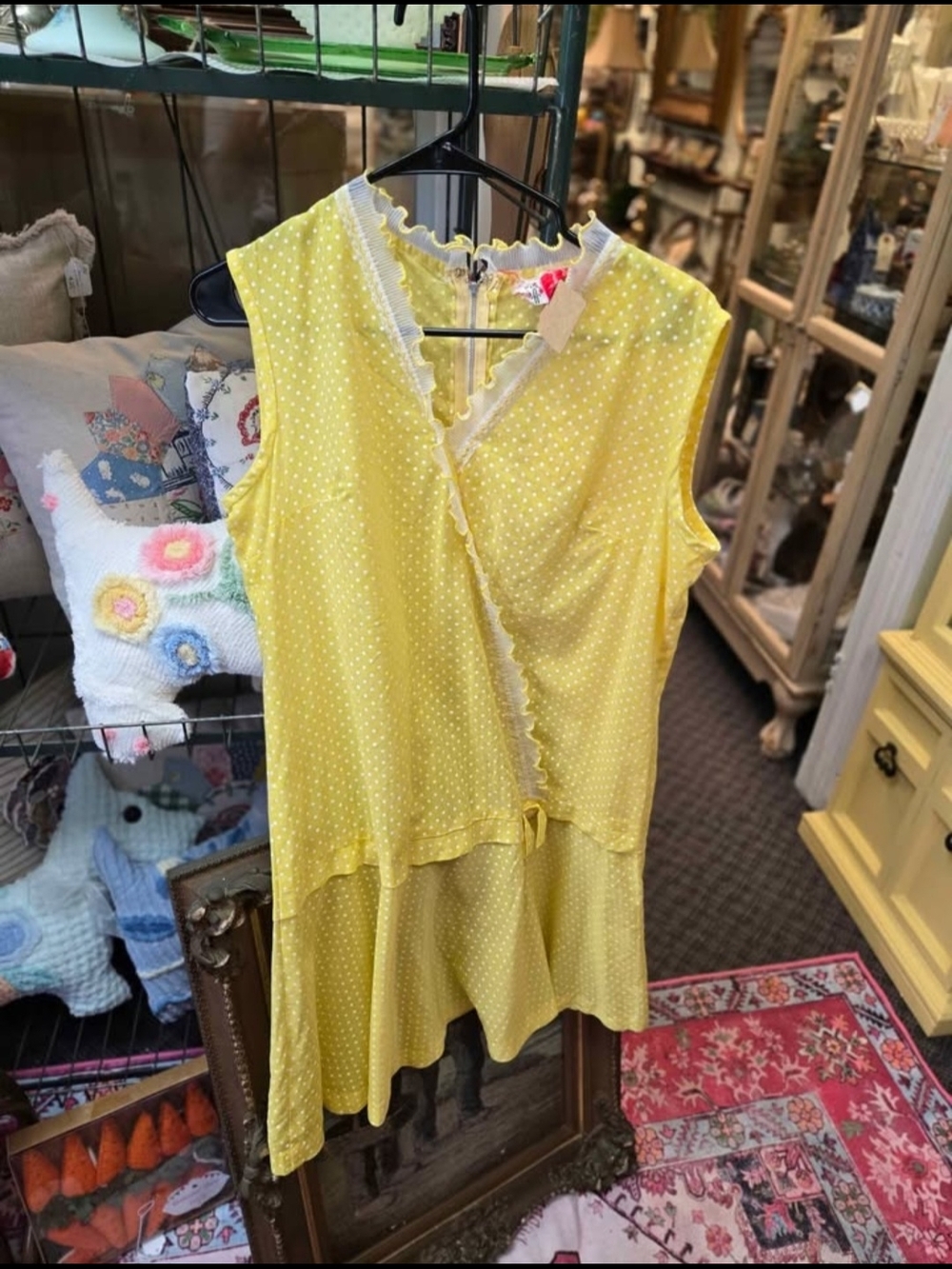 Yellow Polka Dot Sleeveless Dress